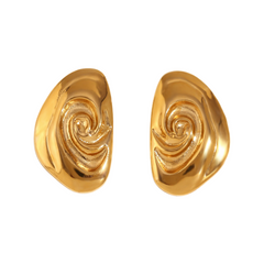 Spiral Engraved Stud Earrings