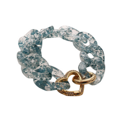 Zircon Charm Link Resin Bracelet