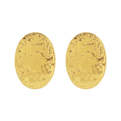 Classic Textured Oval Earrings