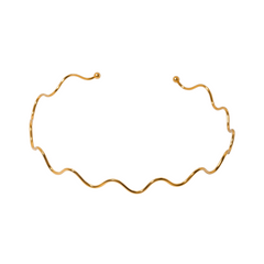 Waves Gold Plated Choker Necklace