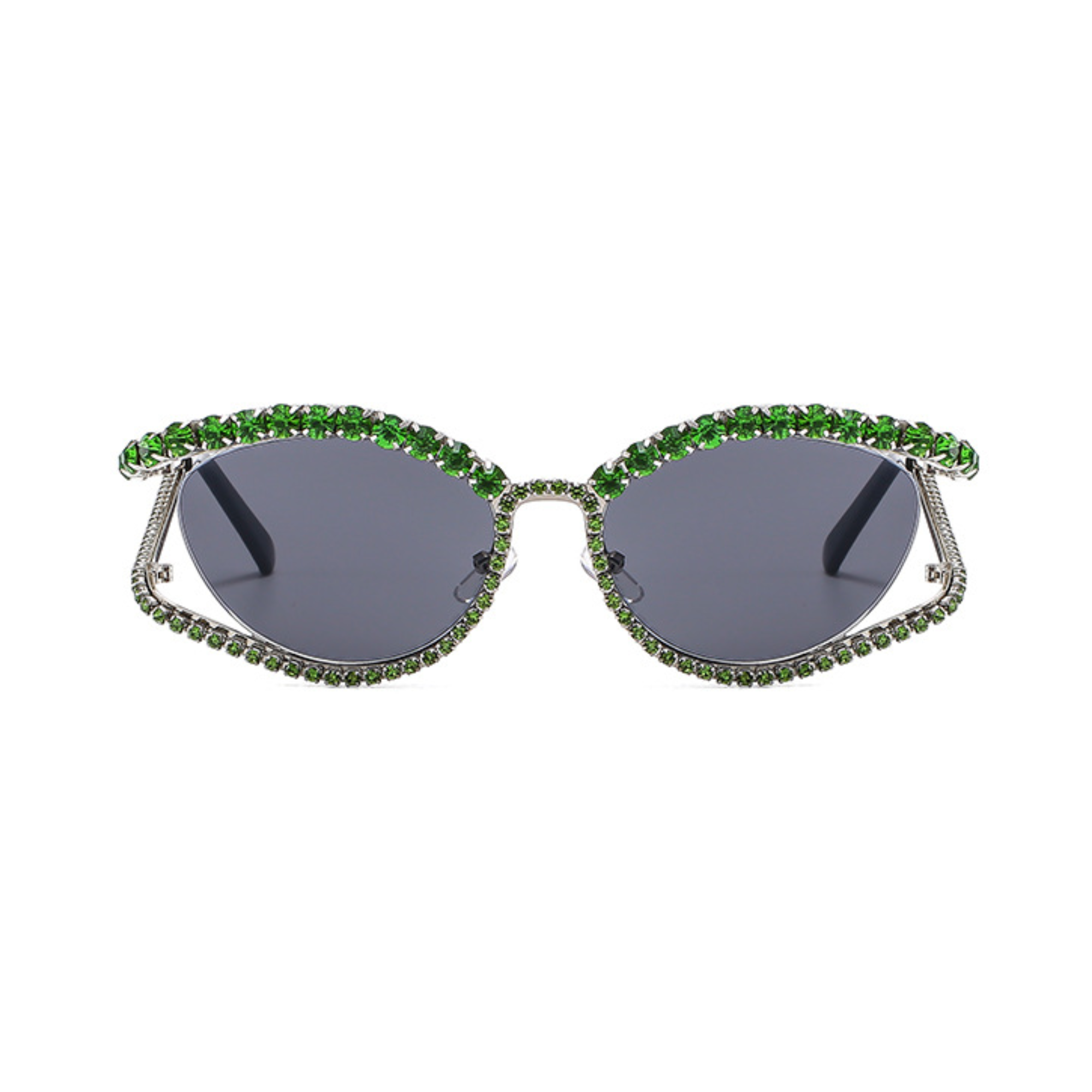 Rhinestones Cutout Frame Sunglasses