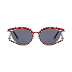 Rhinestones Cutout Frame Sunglasses