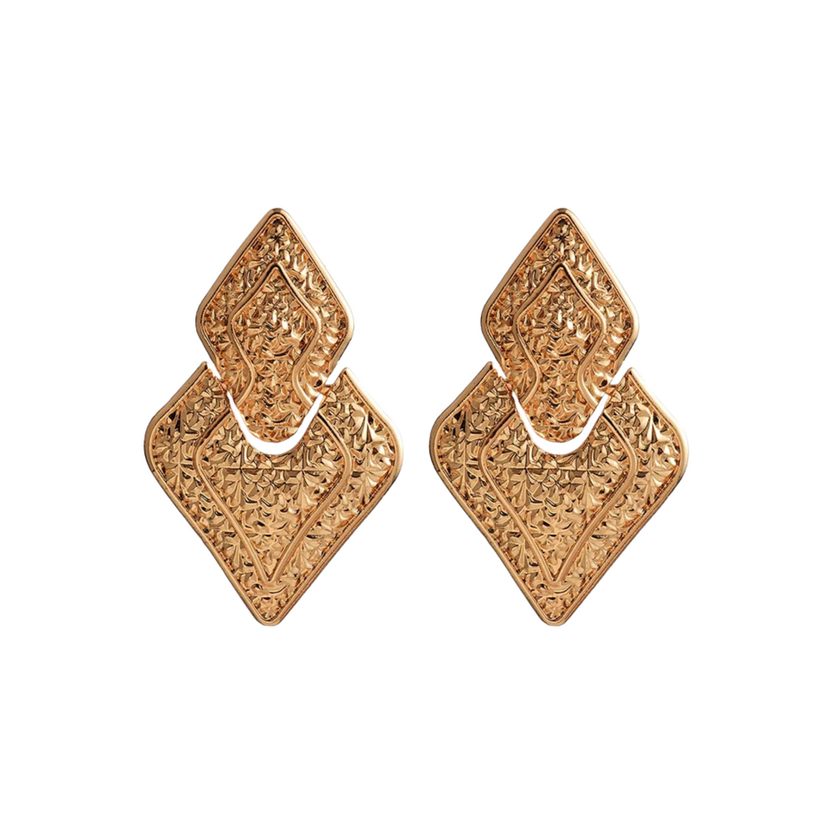 Textured Rhombus Drop Earrings