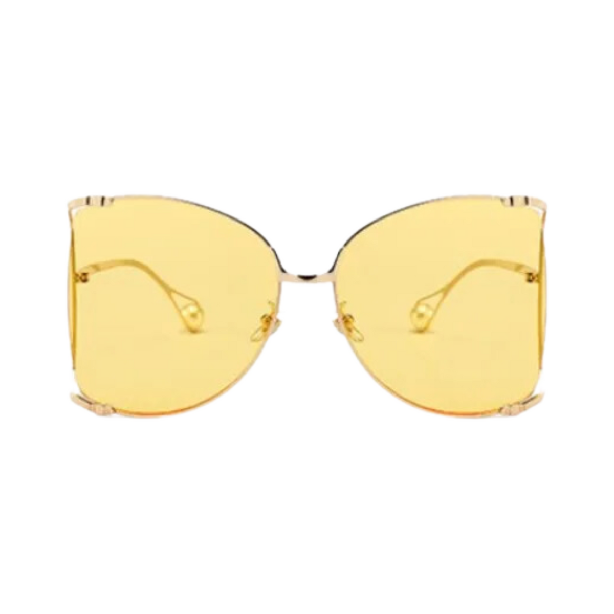 Pearl Temple Tips Square Sunglasses