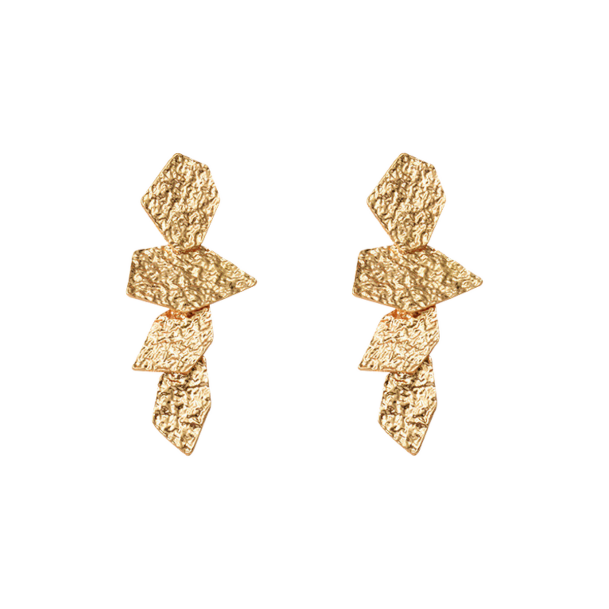 Linked Textured Chips Earrings