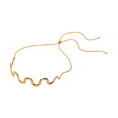 Wavy Gold Plated Pull Necklace