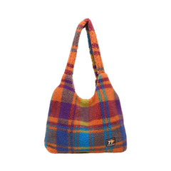 Plush Plaid Tote Bag