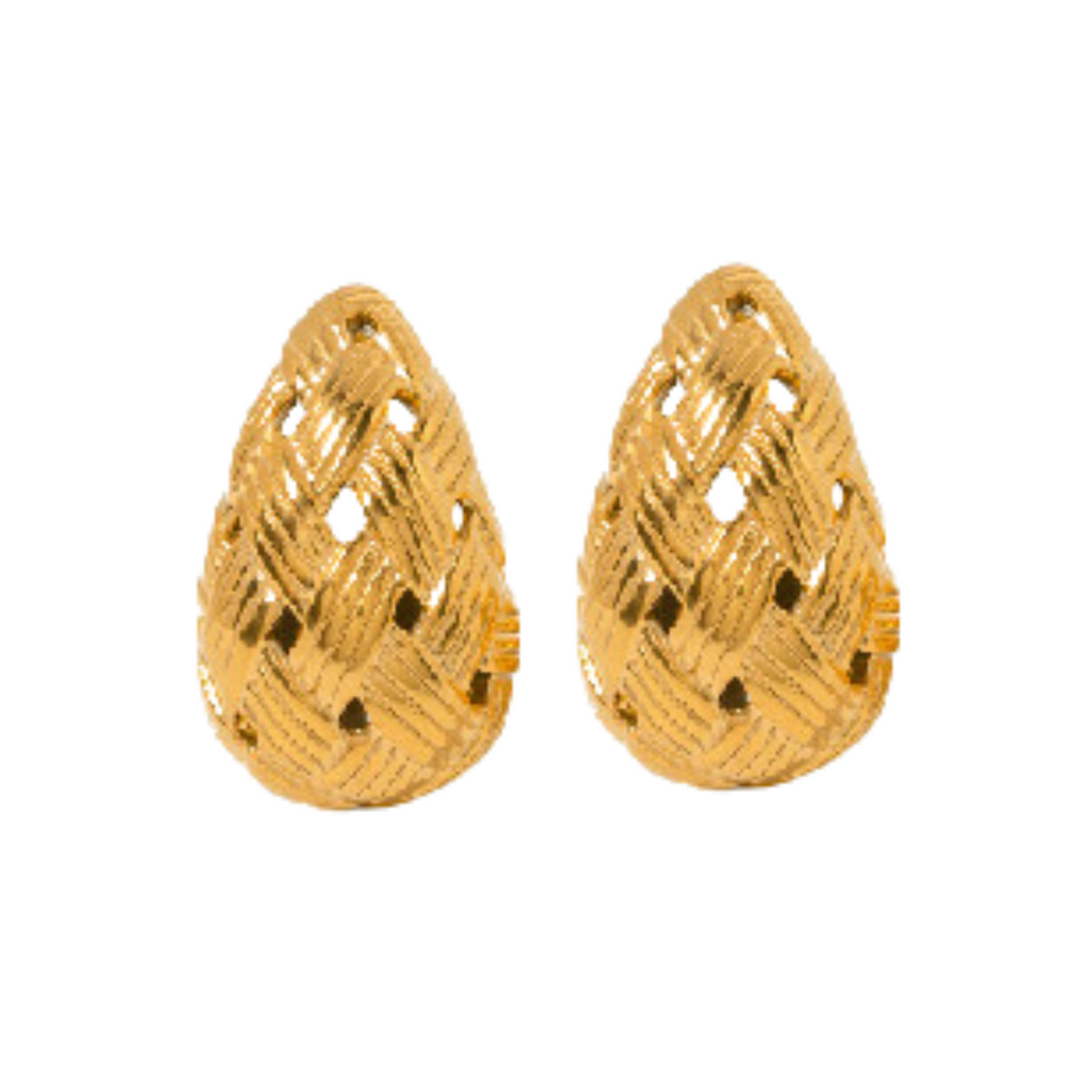 Hive Weave Texture Hollow Earrings