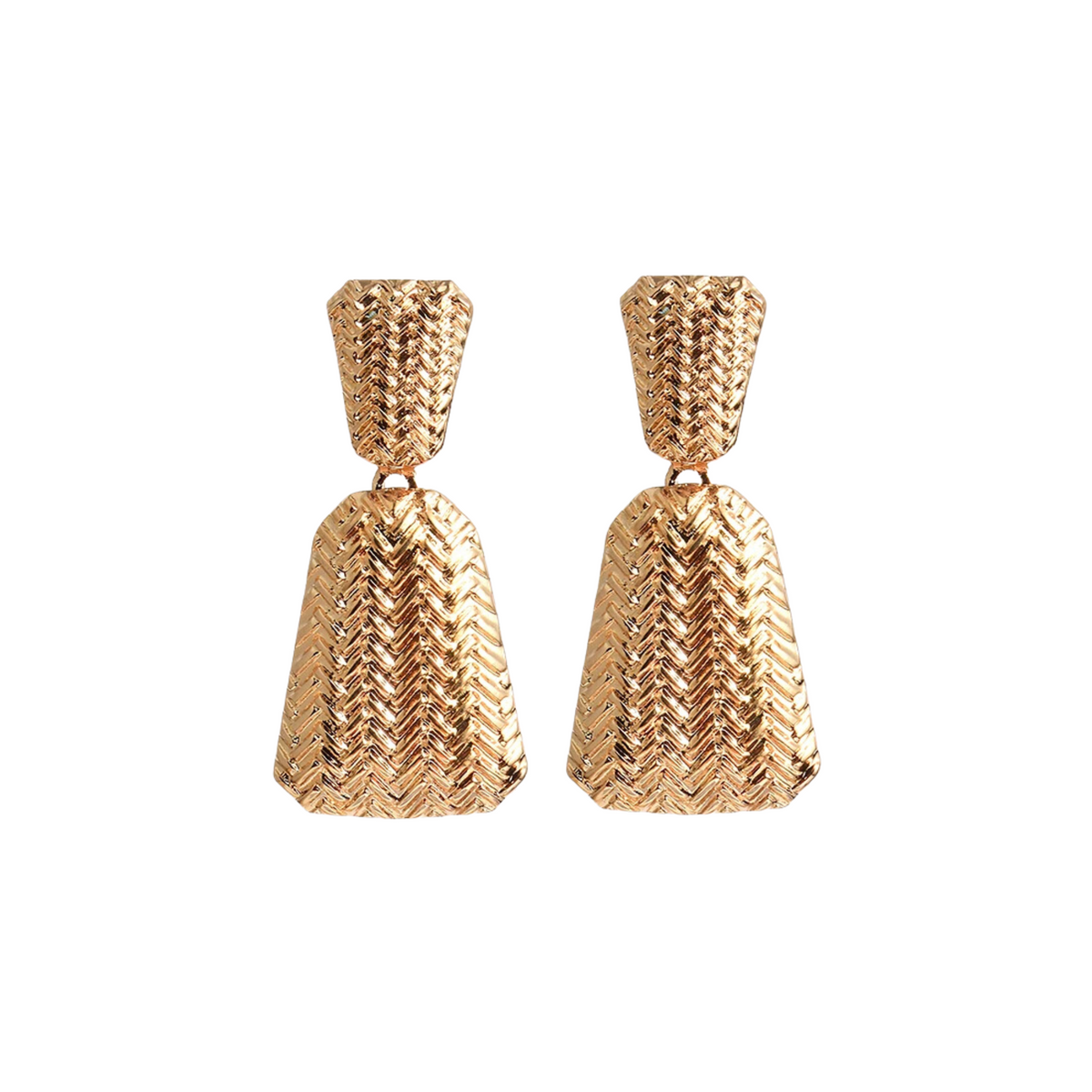 Basket Weave Texture Drop Earrings