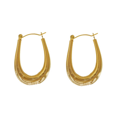 U-Shaped Coil Hoop Earrings