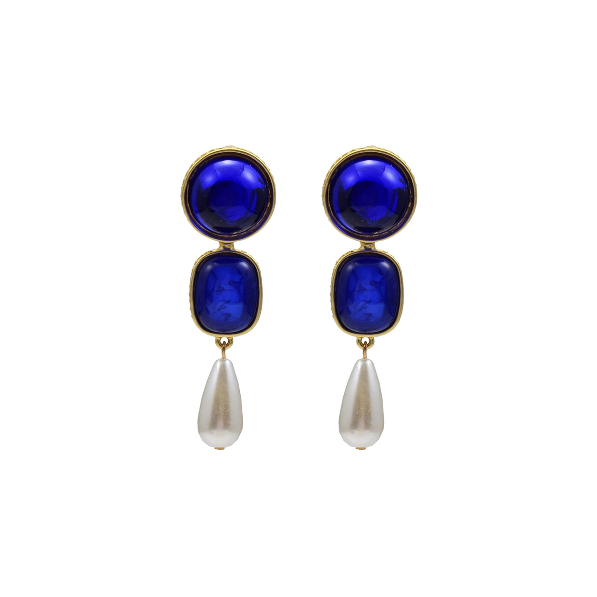 Colored Resin Faux Pearl Earrings