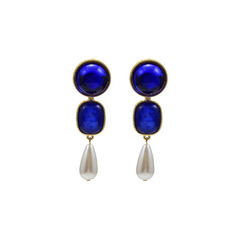 Colored Resin Faux Pearl Earrings