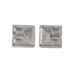 Textured Plated Square Stud Earrings