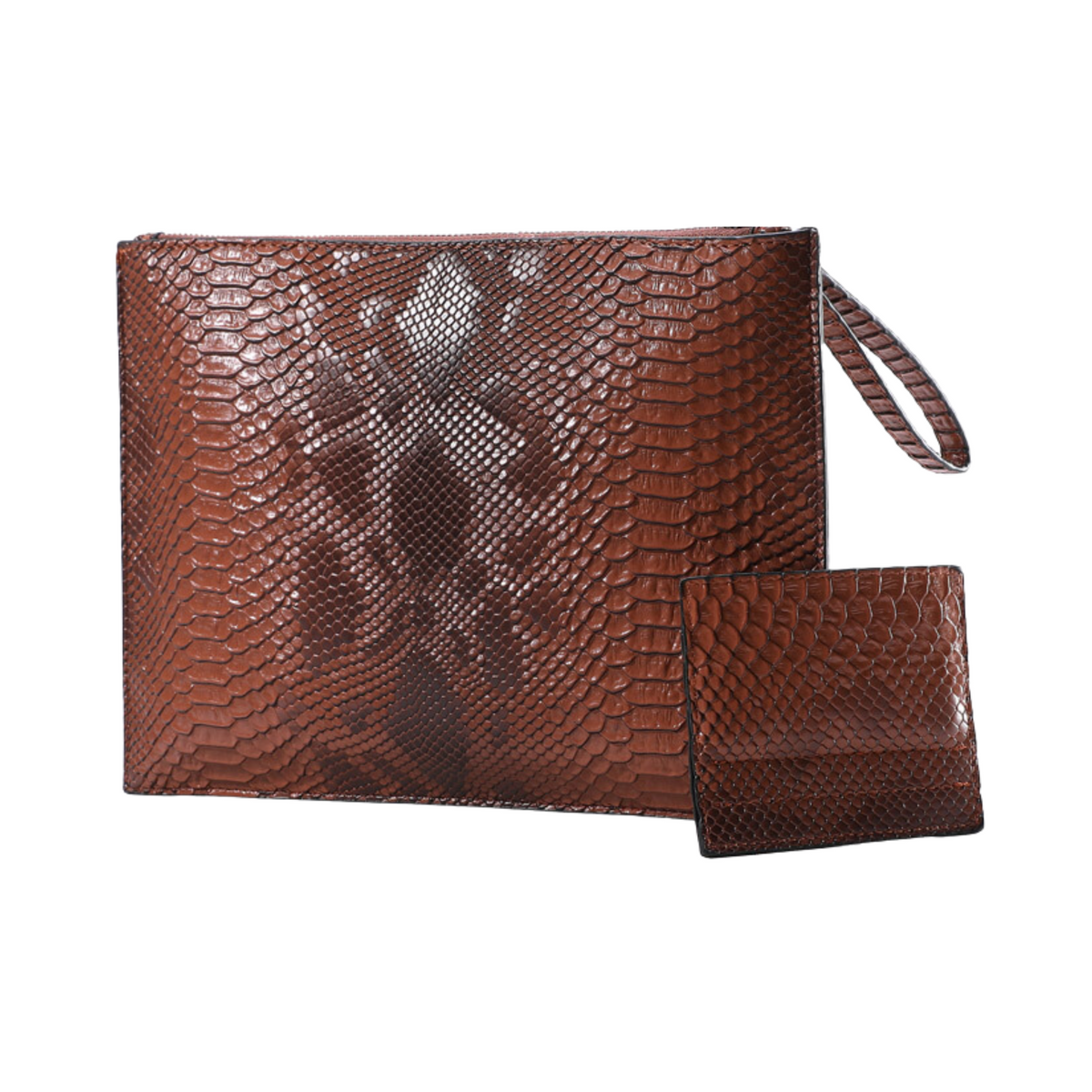 Faux Snakeskin Card Wallet+Envelope Bag