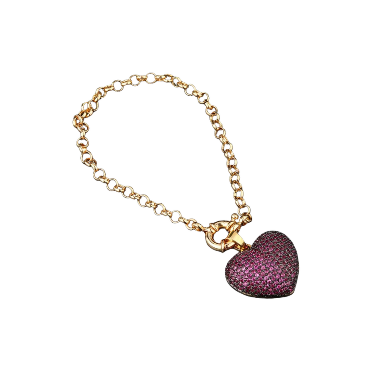 Heart Micro-Set Zircon Plated Bracelet