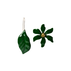 Flower Leaf Hook Stud Earrings