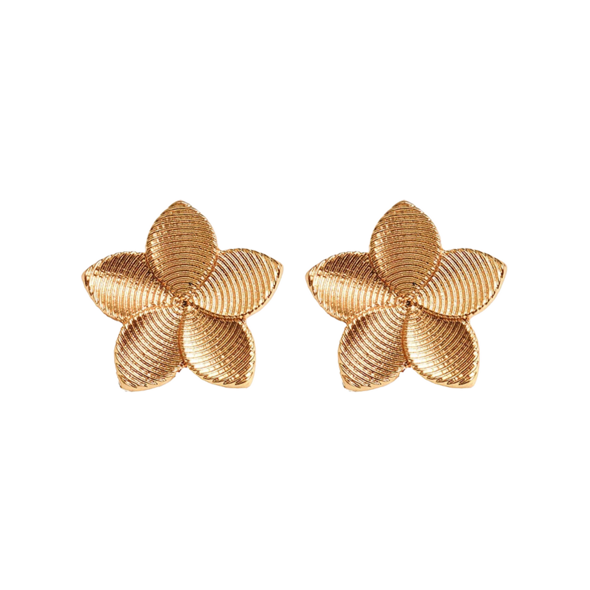 Textured Floral Stud Earrings