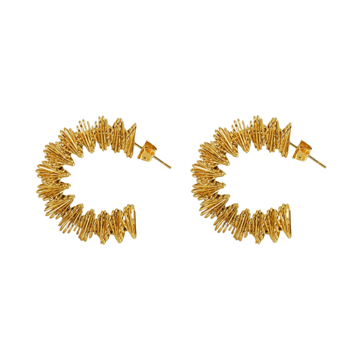 Coil C-Hoop Gold Plated Earrings