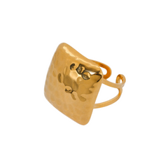 Square Open Gold Plated Ring