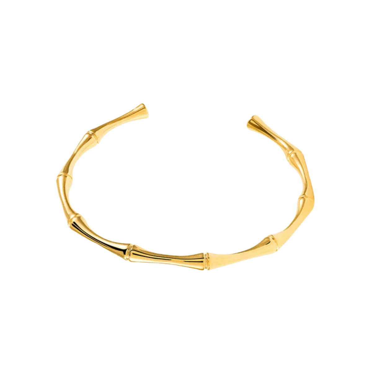 Bamboo Gold Plated Open Bracelet