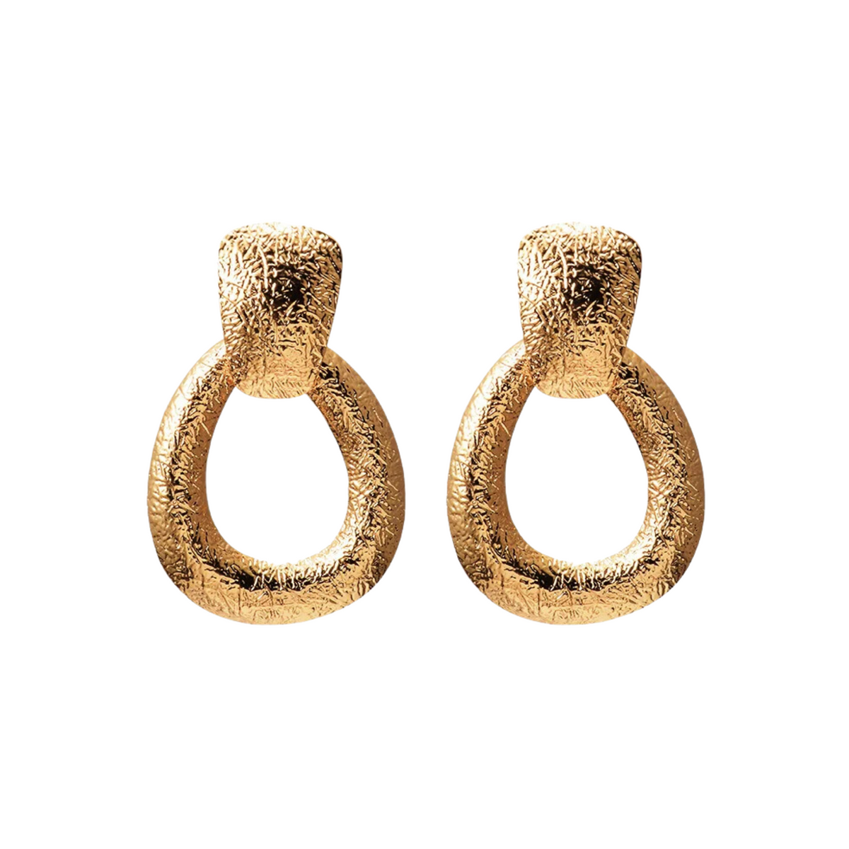 Textured Dangling Hoops Earrings