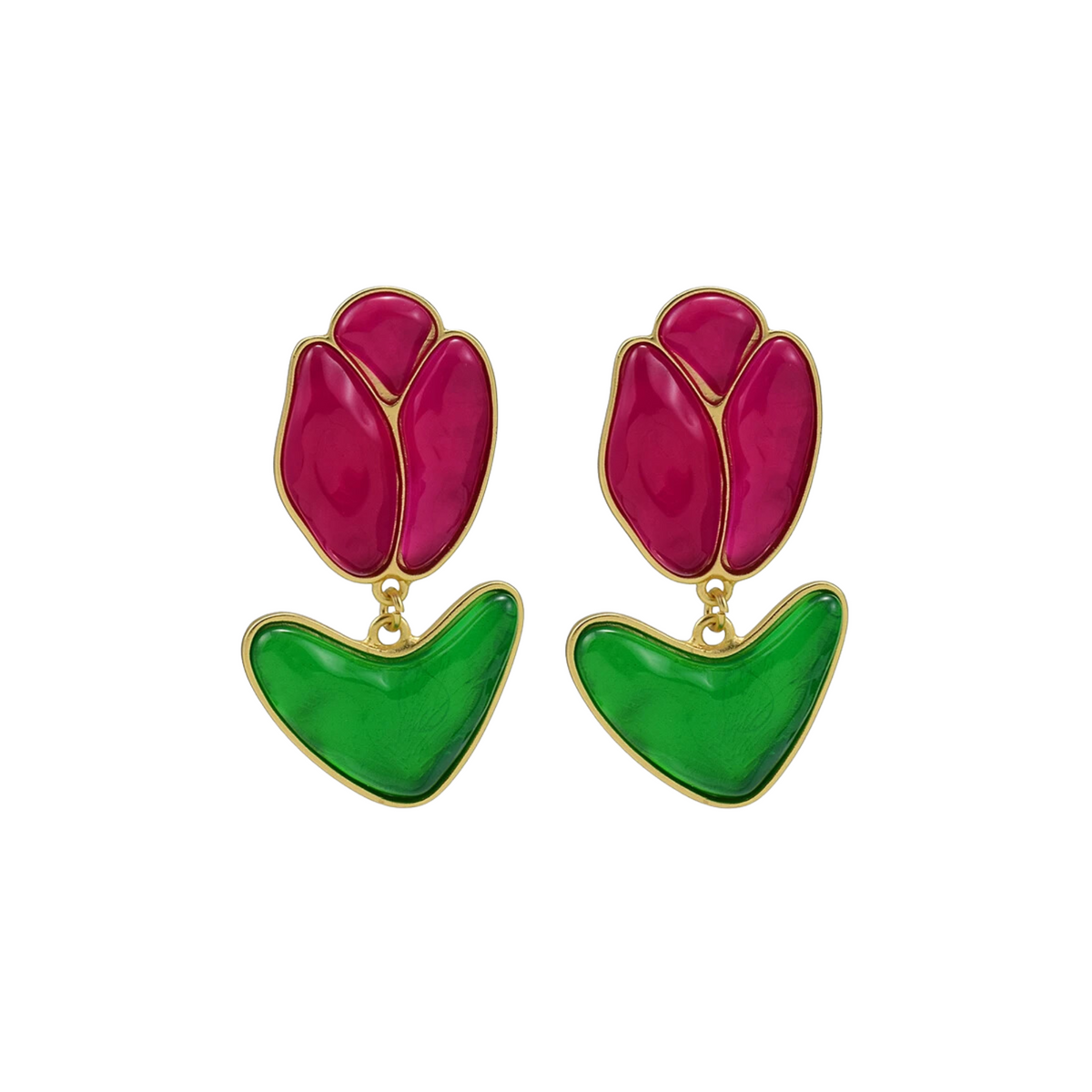 Tulips Resin Drop Earrings