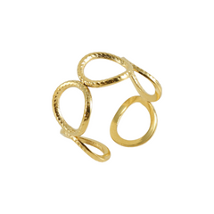 Hoops Link Titanium Steel Ring