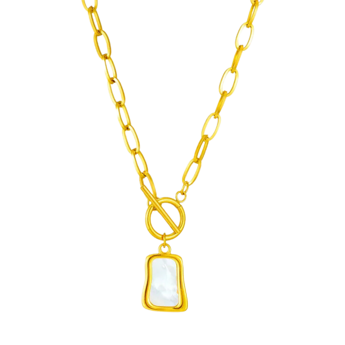 Oyster Pendant Chain Link Necklace