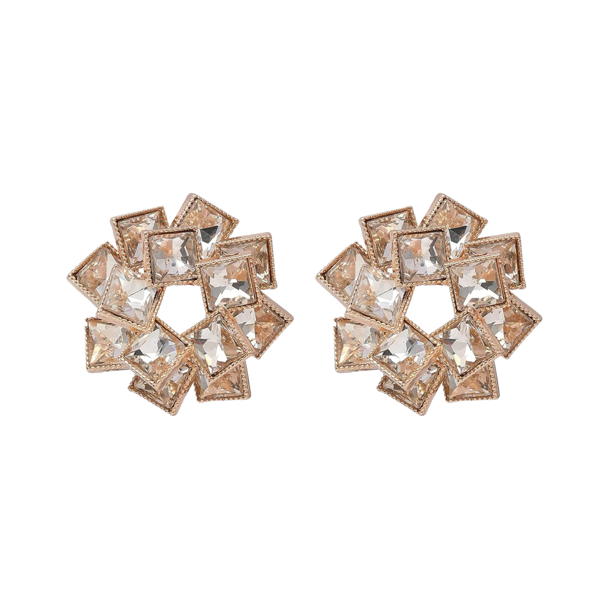 Geometric Floral Stud Earrings