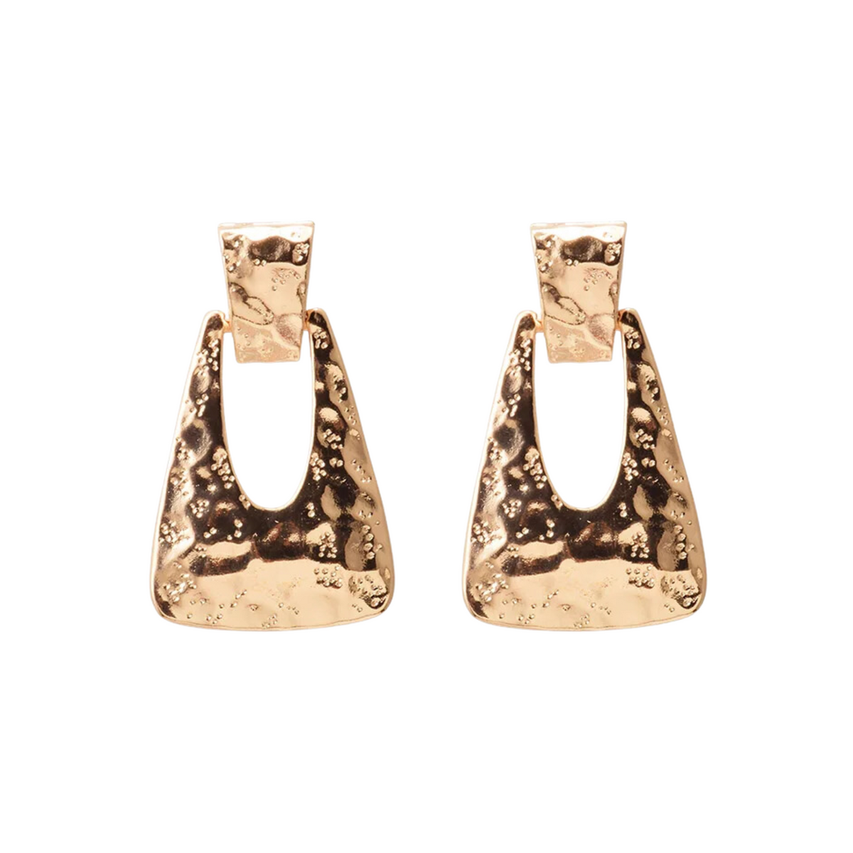 Trapezoid Textured Metal Drop Earrings