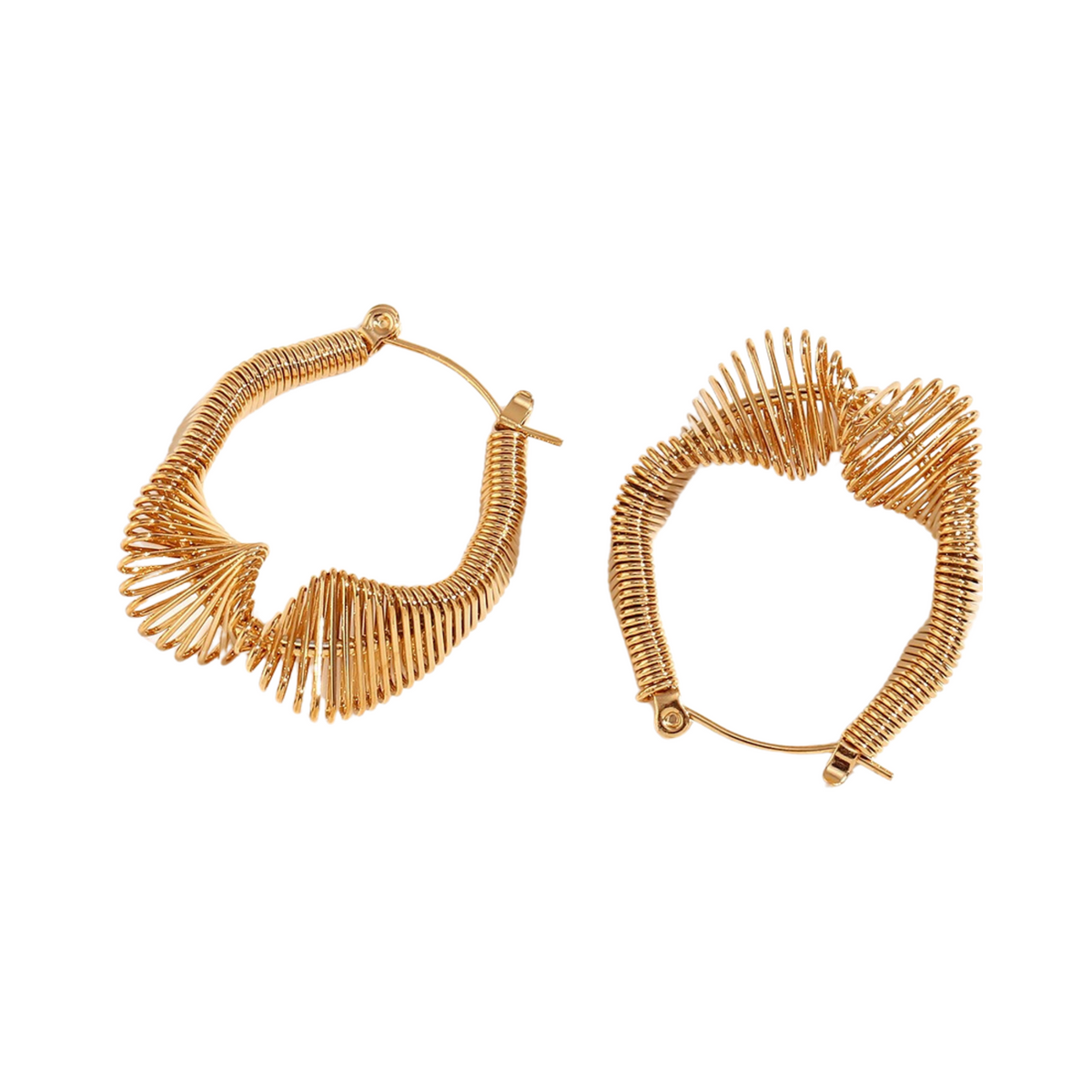 Twisted Coil Hoop Plated Earrings