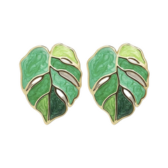 Monsteras Leaf Metal Earrings