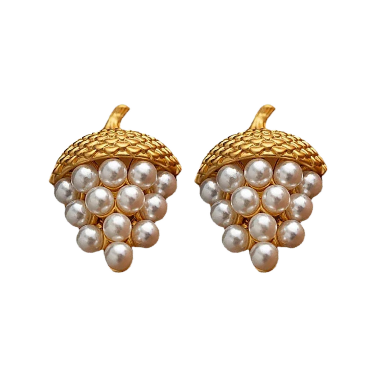 Pine Nuts Faux Pearl Earring