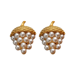 Pine Nuts Faux Pearl Earring