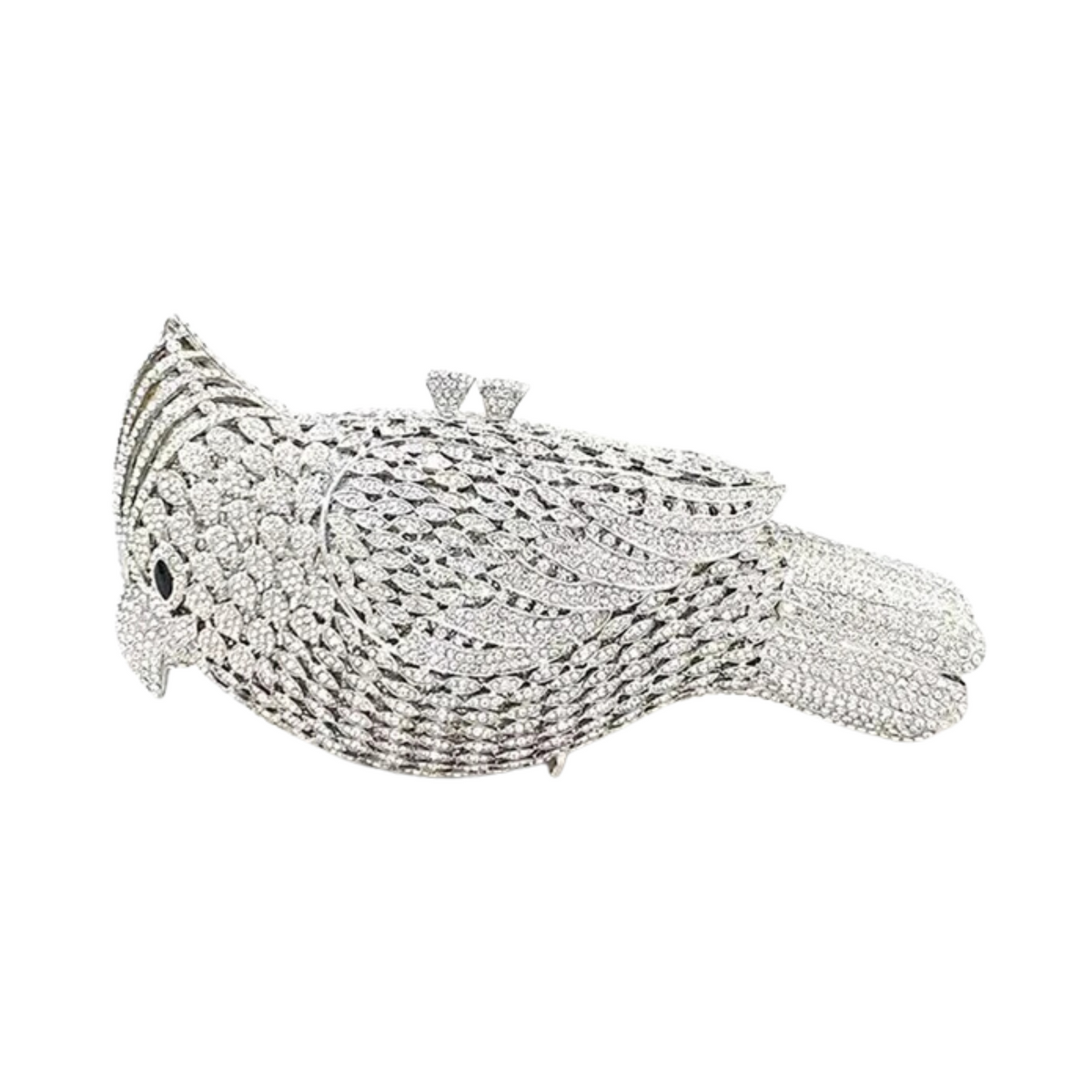 Bird Rhinestones Embellished Clutch Bag