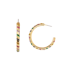 C-Hoop Color Stripes Earrings