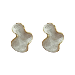 Pearl White Cloud Stud Earrings