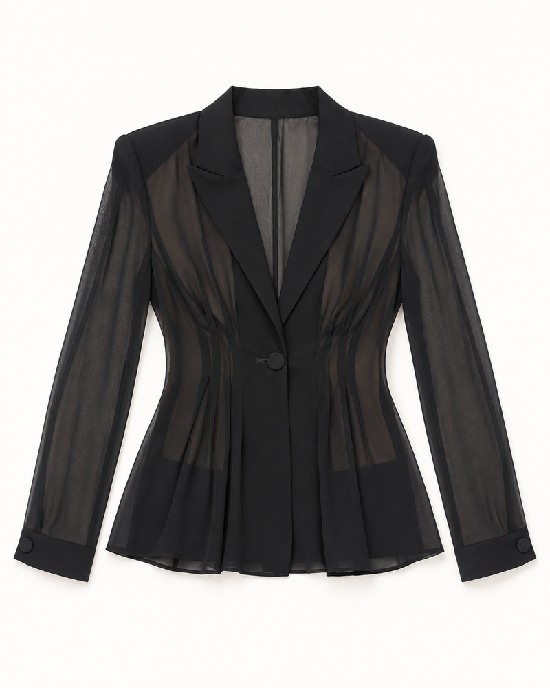 Rouvier Sheer Pleated Blazer