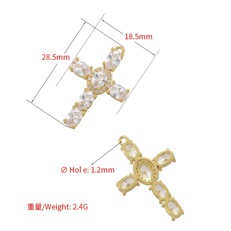 Zircon Necklace Pendant Cross