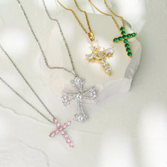 Zircon Necklace Pendant Cross