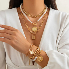 Multilayer Cuban Chunky Chain Necklace