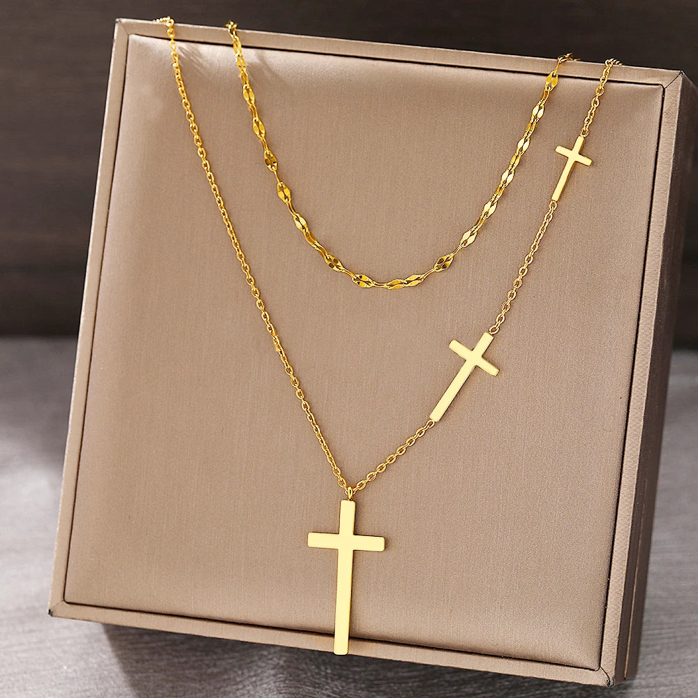 Stainless Steel Necklaces Cross Pendant