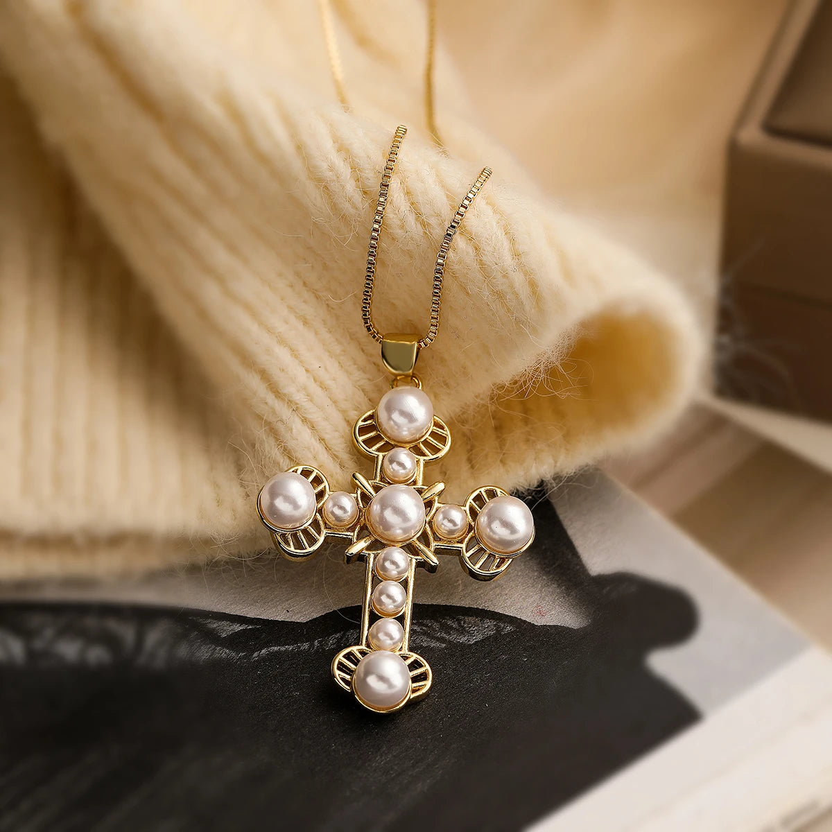 Cubic Zirconia Cross Necklaces