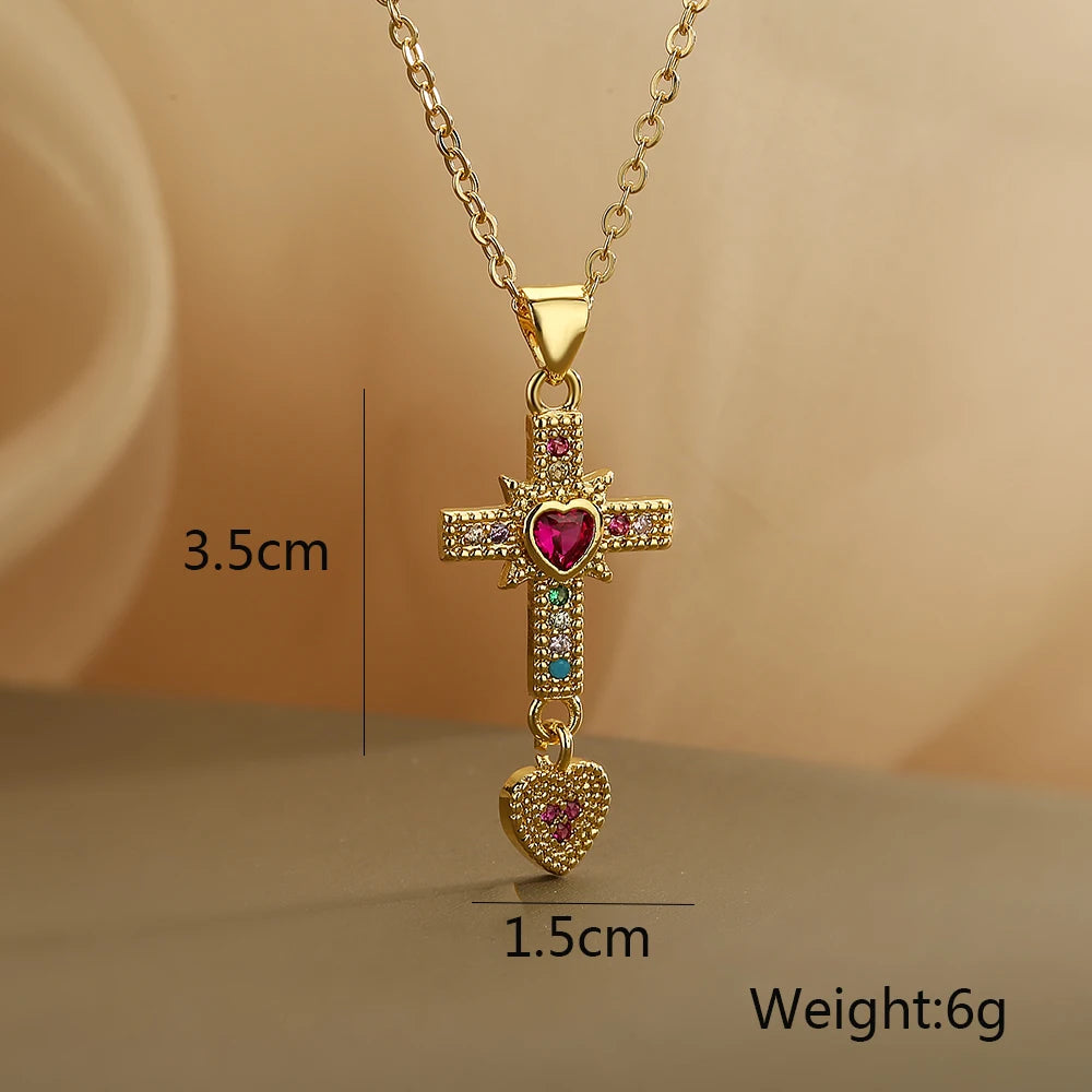 Eagle Heart Cross Pendant