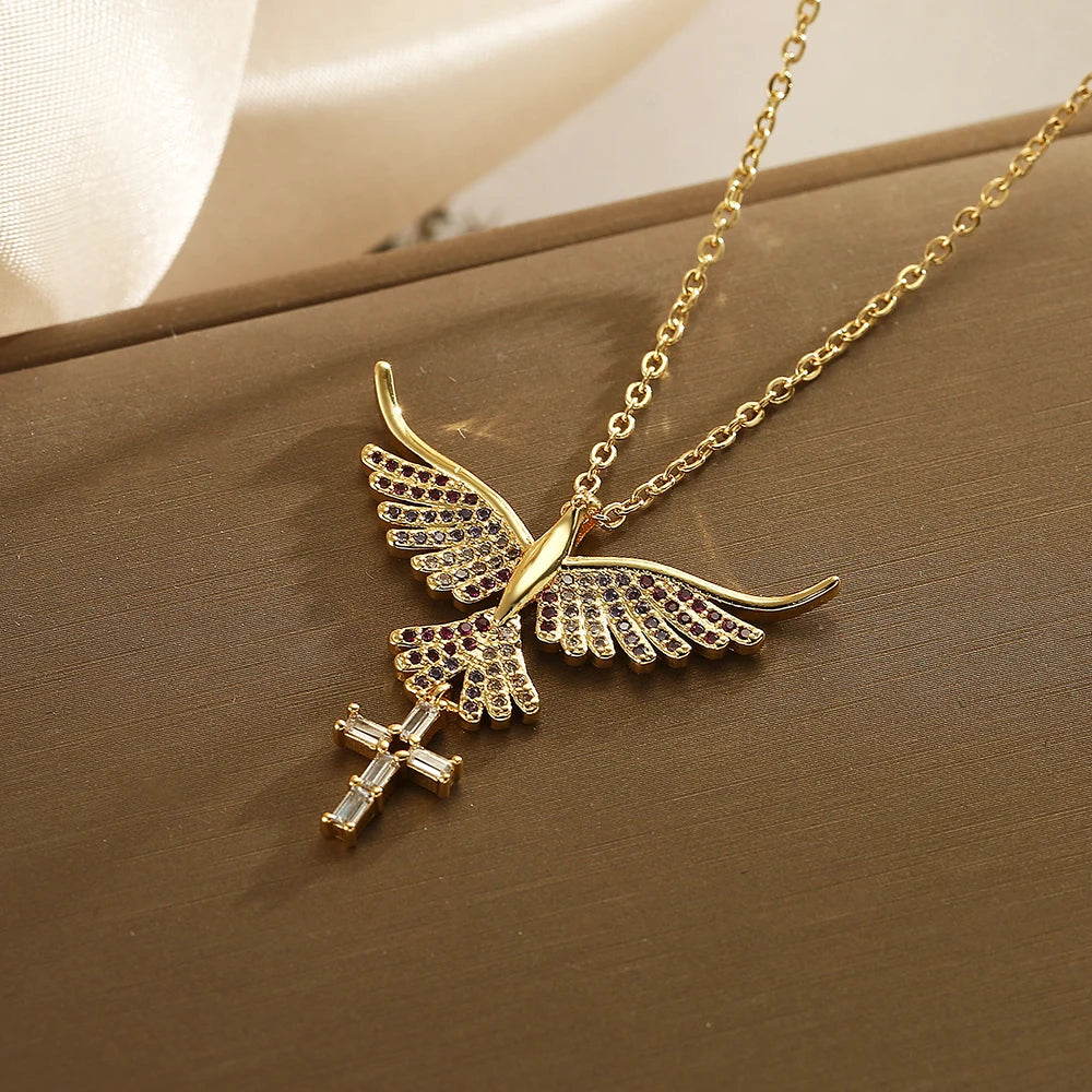 Eagle Heart Cross Pendant