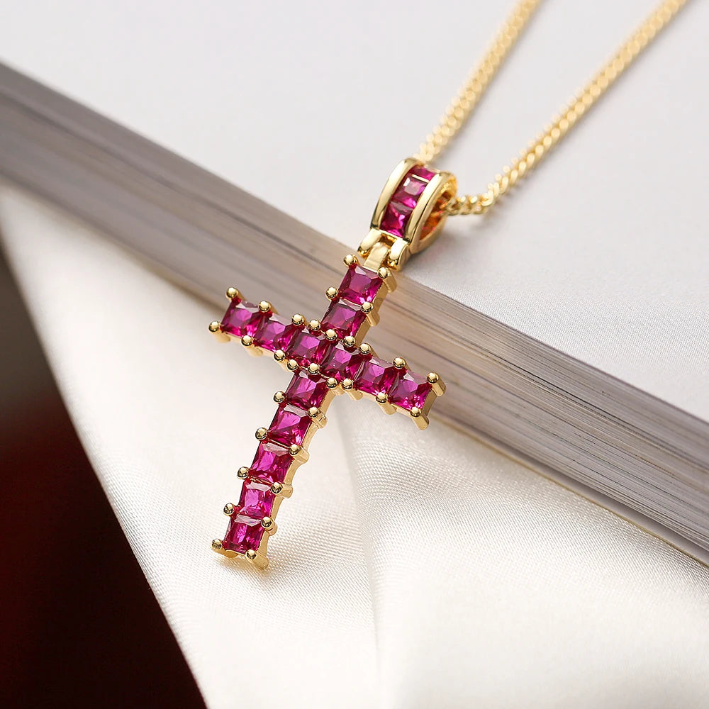 Cubic Zirconia Cross Pendants