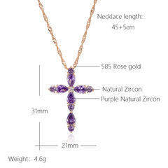 Zircon Cross Pendant Necklace