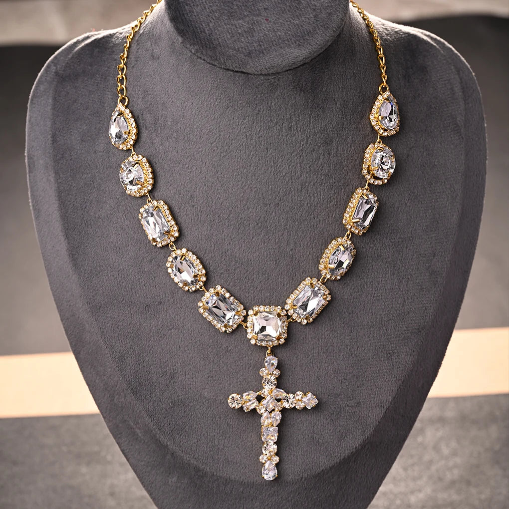 Cross Pendant Choker Necklace