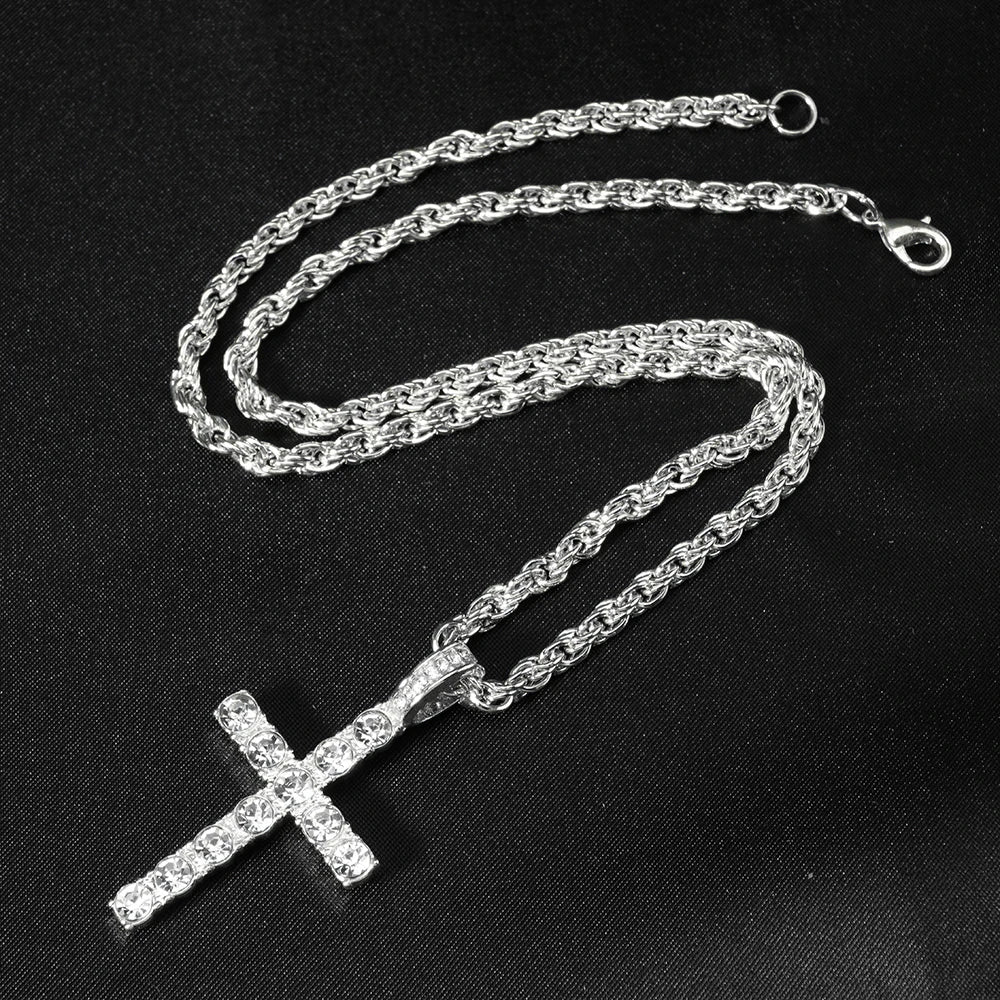 Iced Out Cross Pendant Necklace