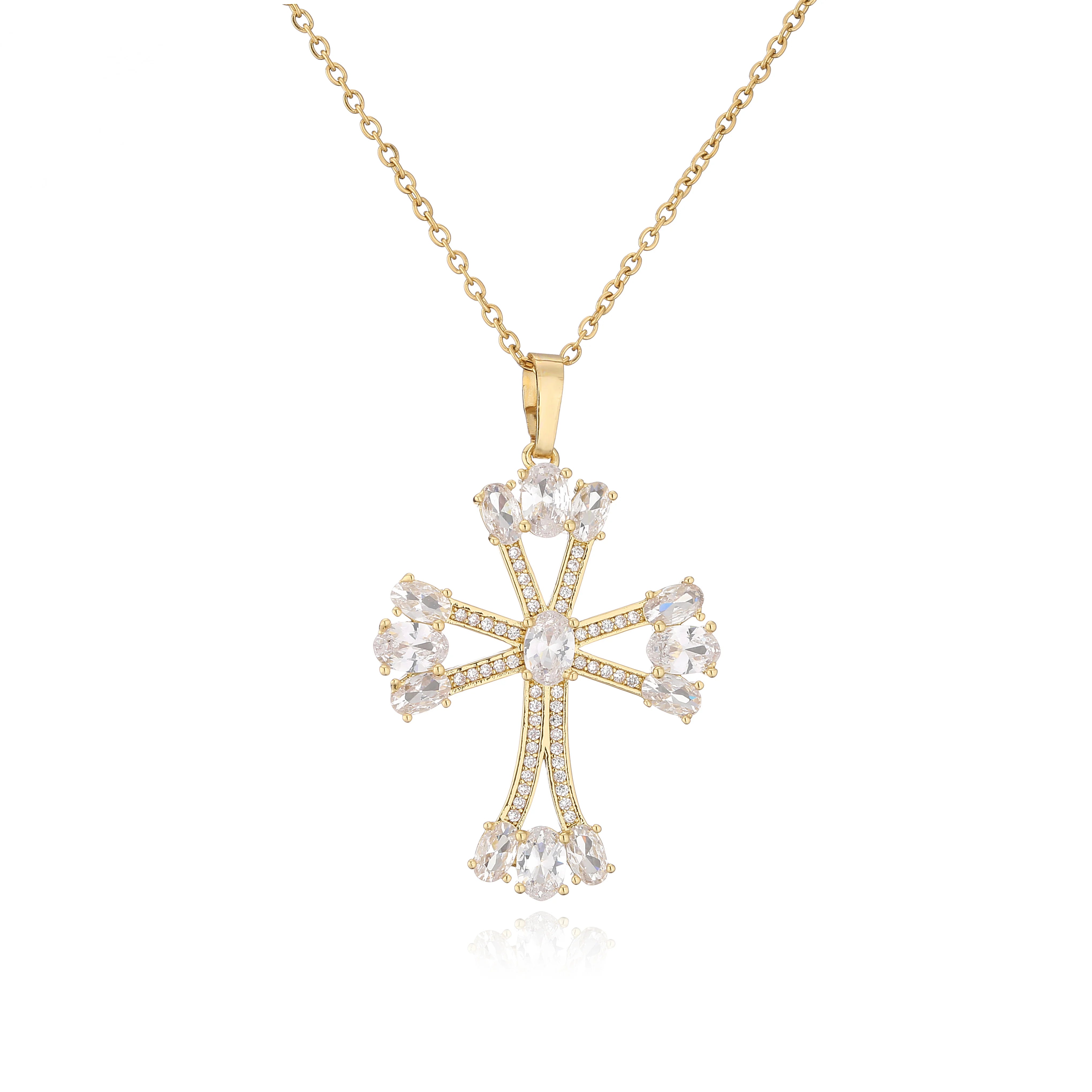 Zircon Necklace Pendant Cross